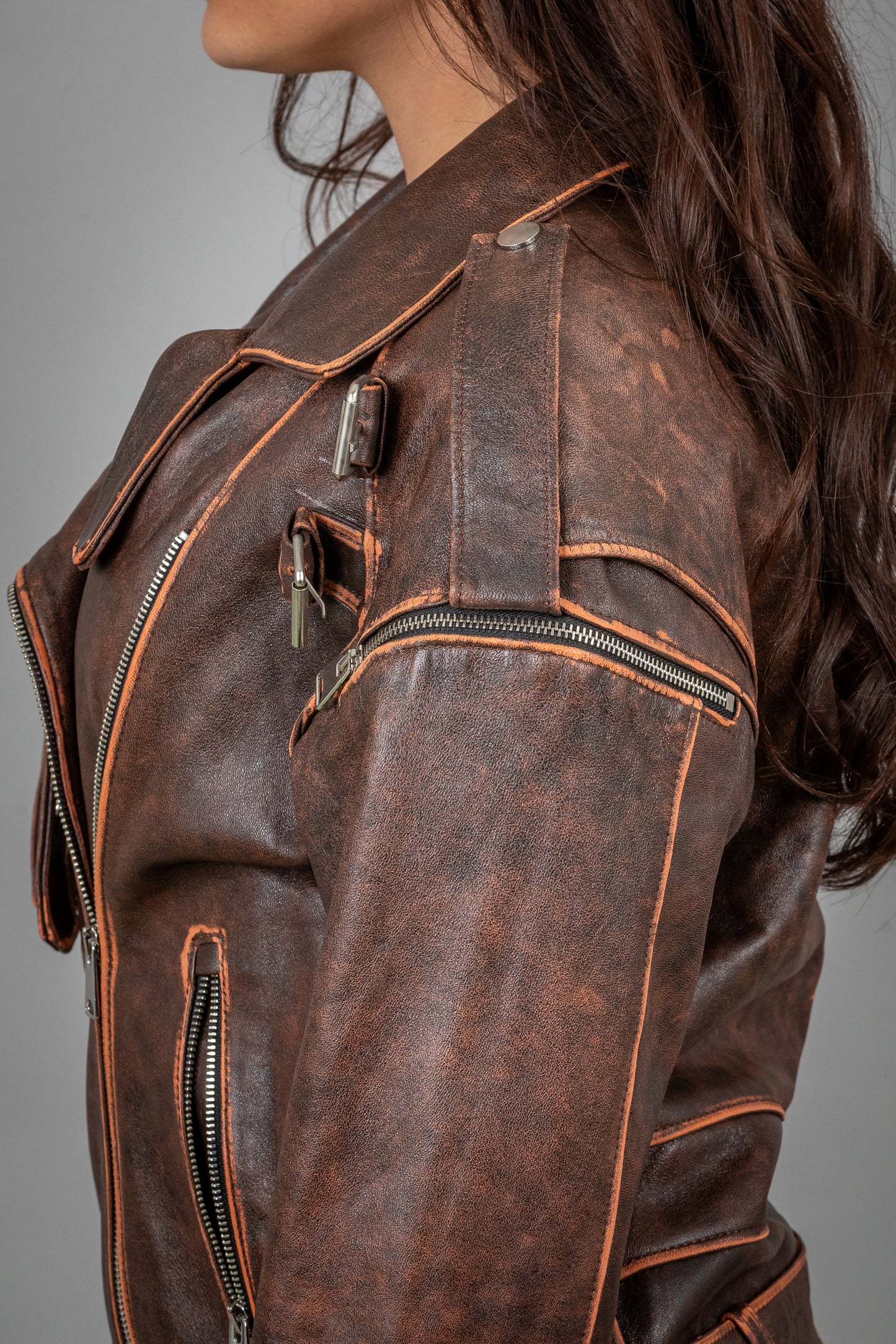 Oversized Calf Leather Jacket