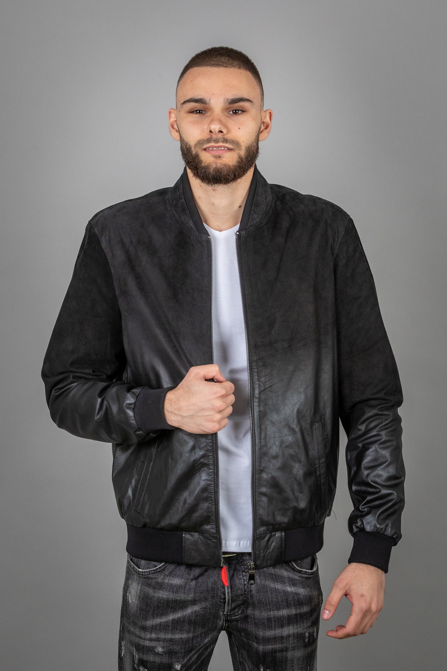 Calf Leather Jacket Fading From Suede to Normal Leather