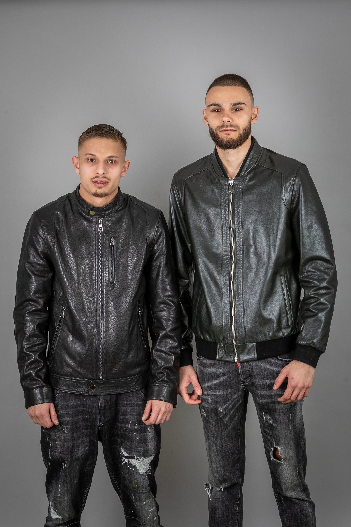 Dark Green Calf Leather Bomber