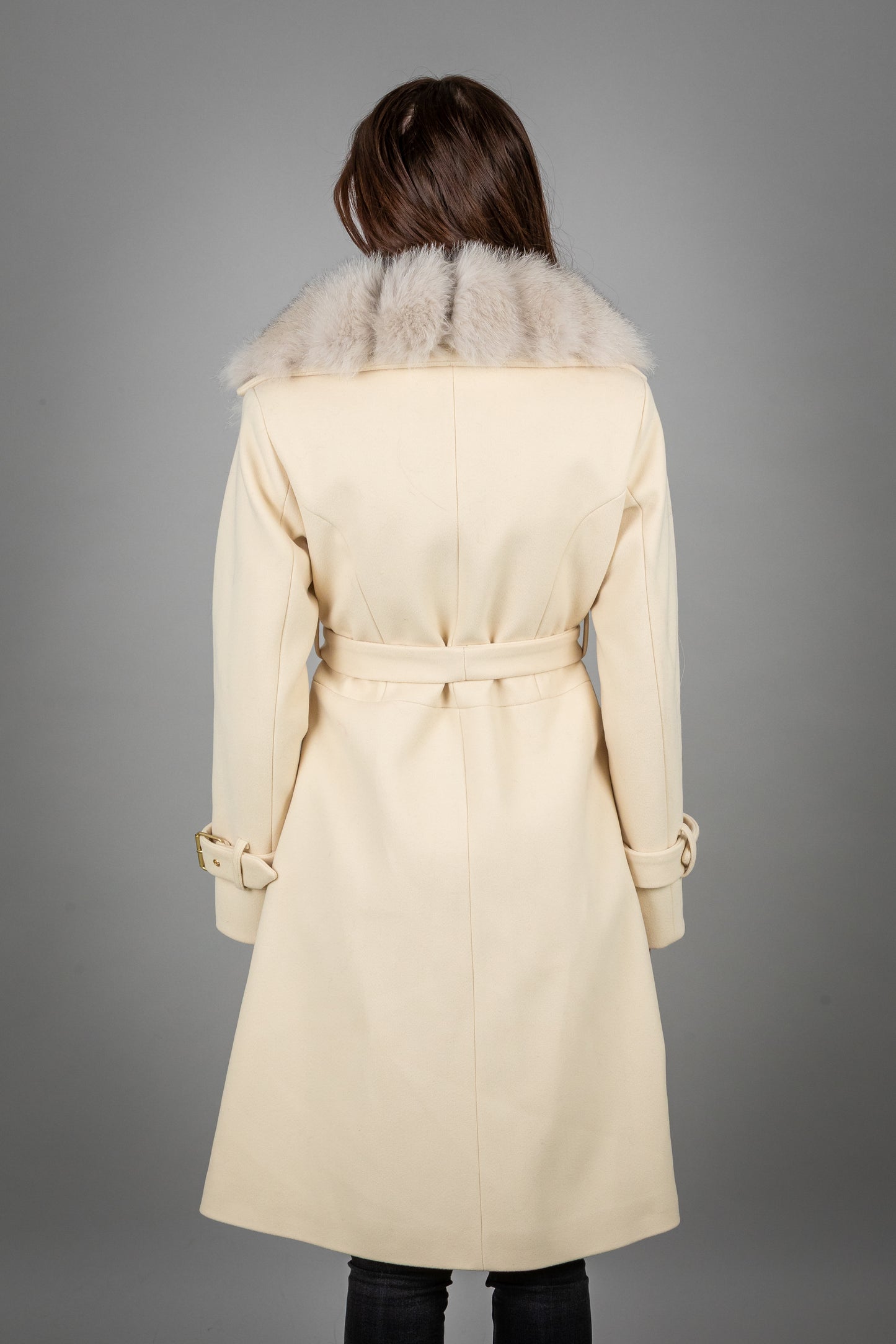 Cashmere Coat With Fox Fur Collar