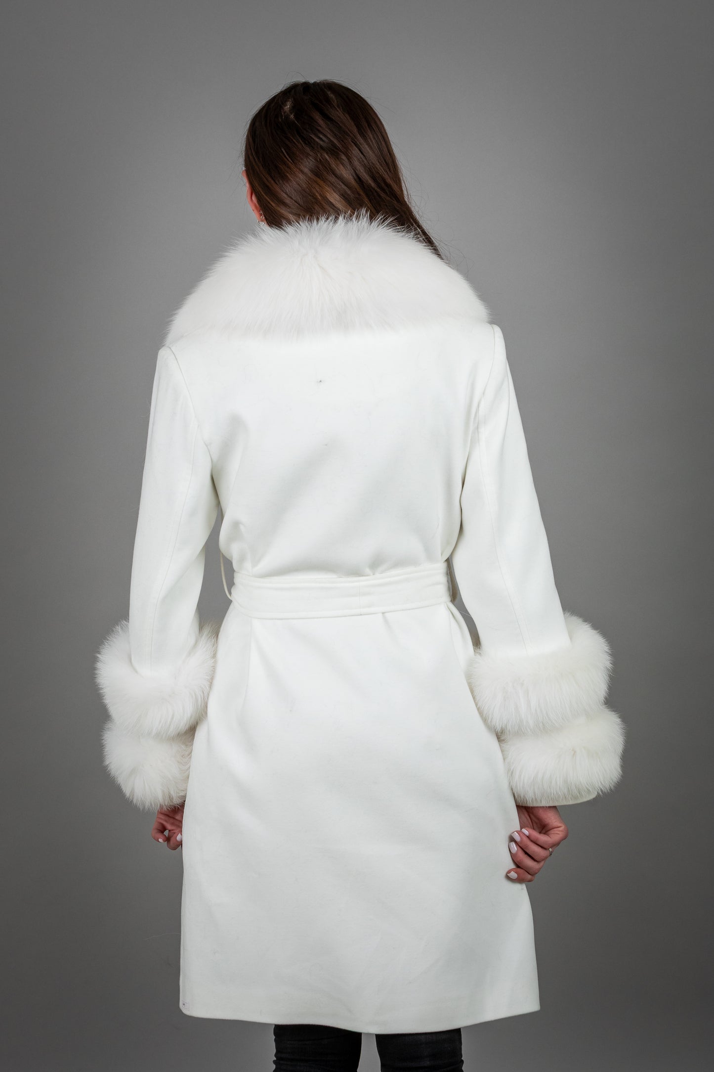 Cashmere Coat With Fox Fur On Collar And Sleeves